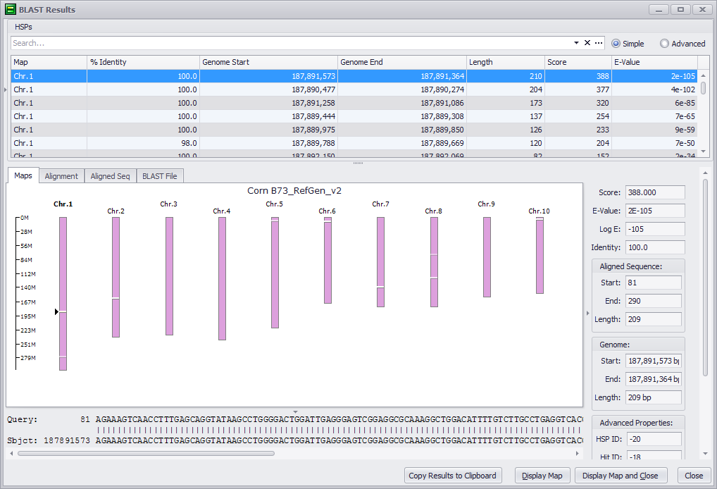 Loaded External BLAST File Example