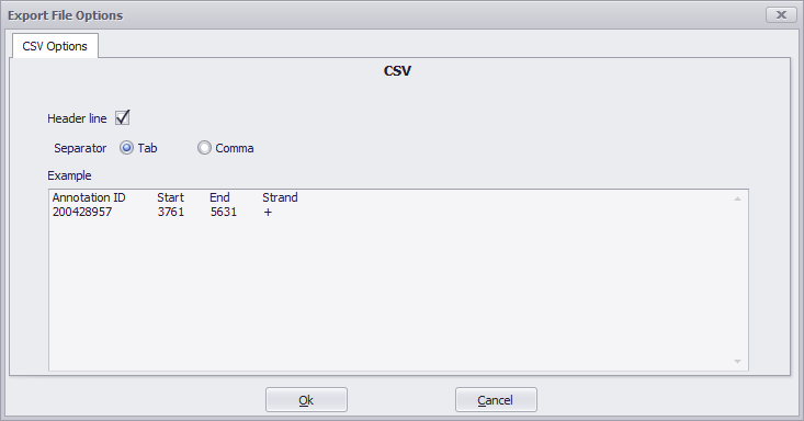 Export CSV File Options