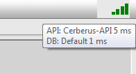Status bars showing the API and DB servers.